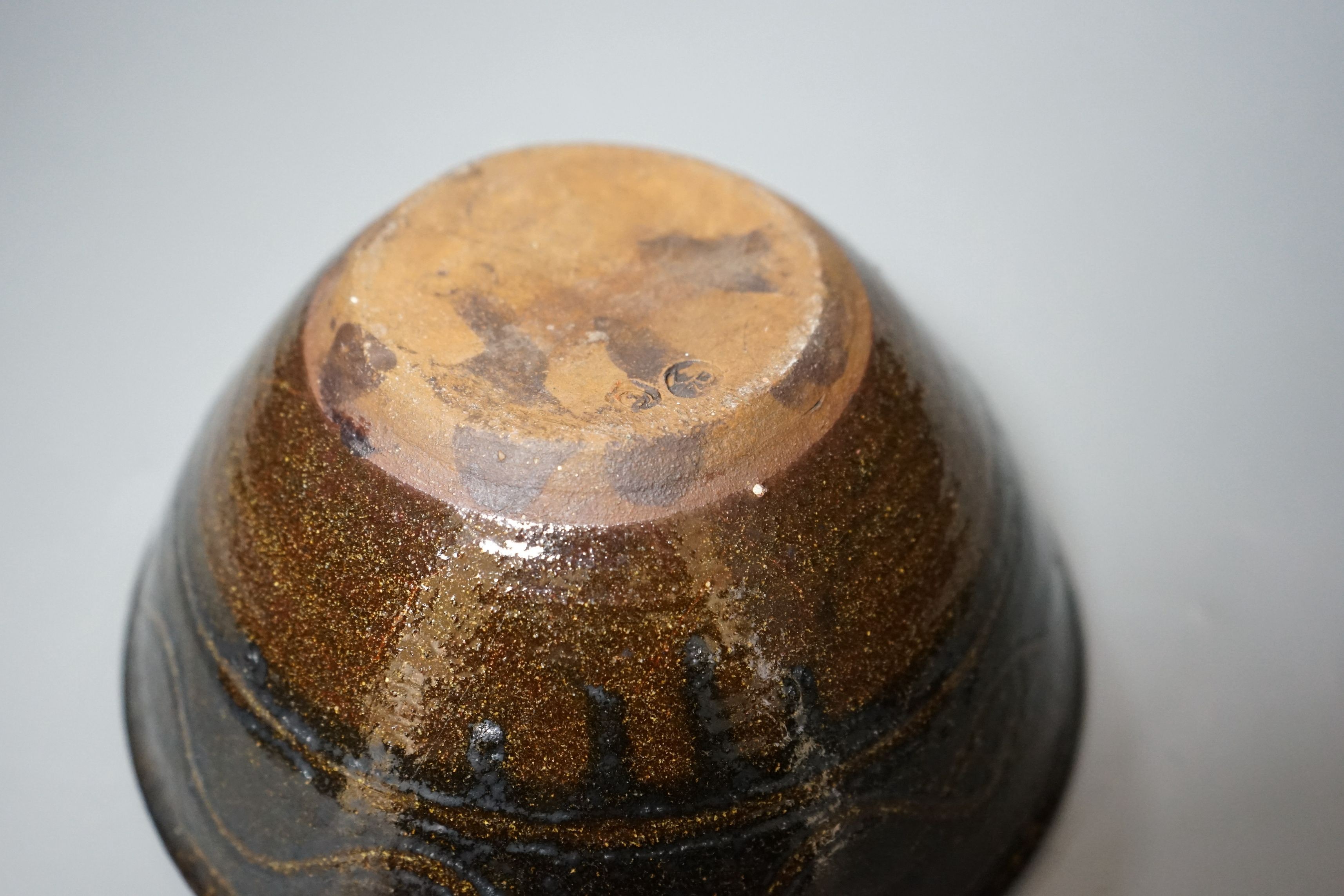 Michael Cardew (1901-1983), a Widdecombe glazed pottery bowl, impressed marks to base, 9.5cm tall